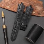 Custom Black alligator leather watch band for Bvlgari Diagono (1)
