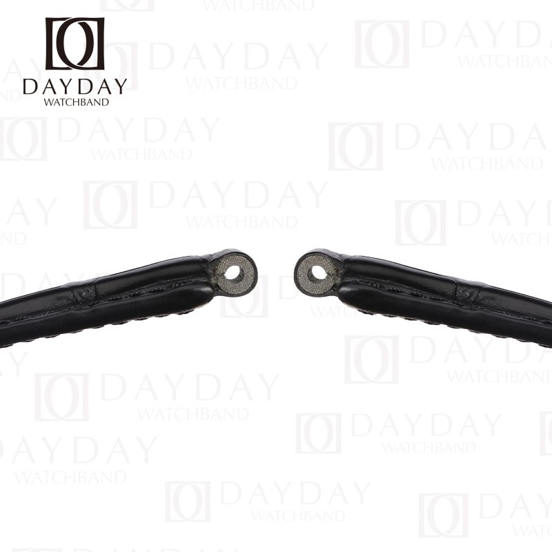 Custom Black alligator leather watch band for Bvlgari Diagono (4)