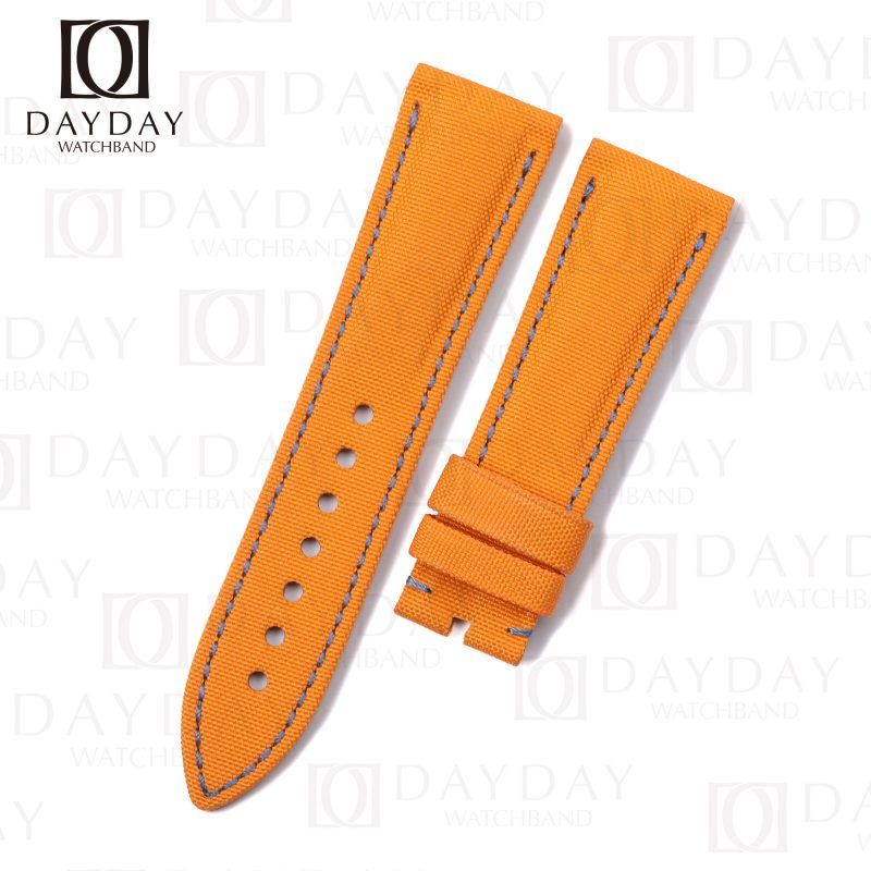 Custom Blancpain fifty Fathoms 20mm 23mm replacement watch band for sale Orange Sailcloth strap (1)