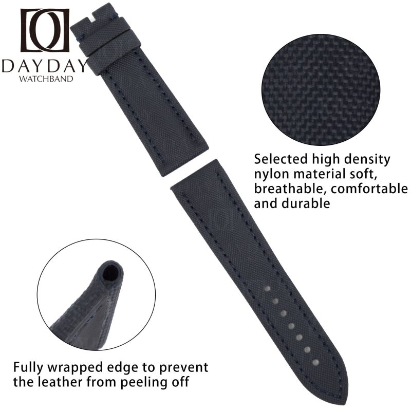 Custom Blancpain fifty Fathoms 20mm 23mm replacement watch band for sale Sailcloth strap