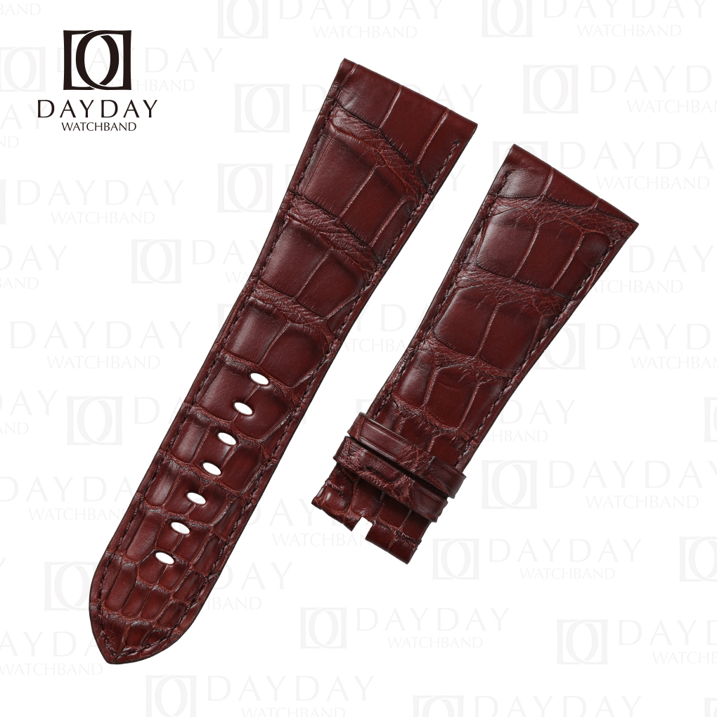 Custom alligator leather watch strap for Cartier Tank Divan (Multi-colors) 17 Custom Brown Alligator leather straps for Cartier Tank Divan watchband