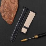 Custom Dark Blue alligator leather strap for Rolex Cellini time Moonphase 20mm replacement watch band for sale (3)