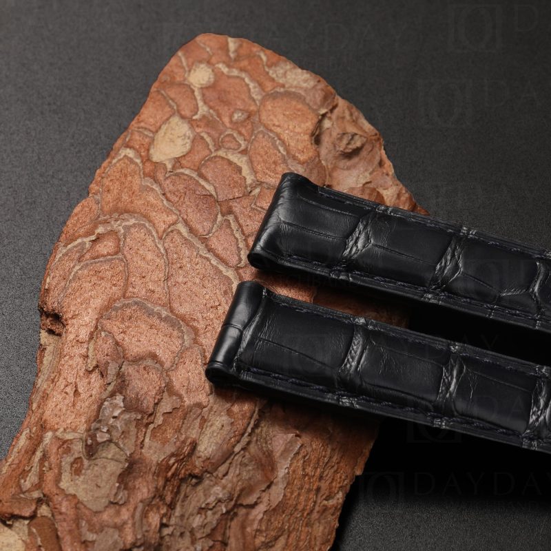 Custom Dark Blue alligator leather strap for Rolex Cellini time Moonphase 20mm replacement watch band for sale (4)