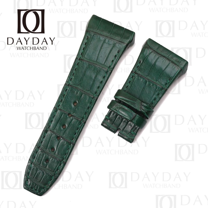 Custom Franck Muller Vanguard strap replacement Green Alligator leather watch band for sale