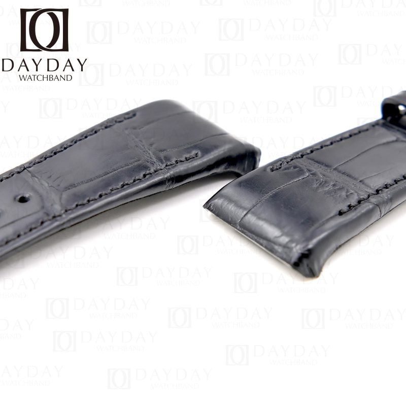 Custom handmade Franck Muller Vanguard V32 V41 V45 watch strap replacement black alligator leather watch band for sale
