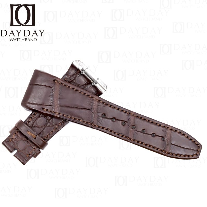 Custom handmade Franck Muller Vanguard Yachting Skeleton Racing Revolution 7 Days Watch V32 V41 V45 watch strap replacement brown alligator leather watch band for sale