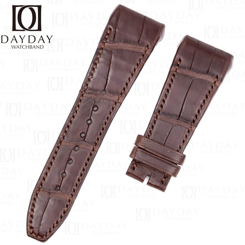 Custom handmade Franck Muller Vanguard Yachting Skeleton Racing Revolution 7 Days Watch V32 V41 V45 watch strap replacement brown alligator leather watch band for sale