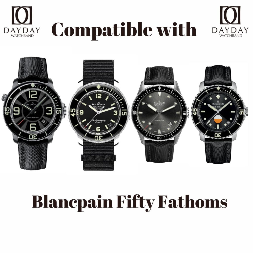 Custom Nylon Sailcloth watch strap for Blancpain Fifty Fathoms Fifty Fathoms 5100, 5008，Bathyscaphe