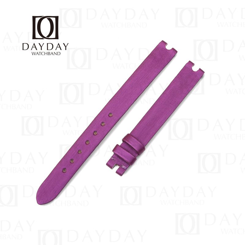 Custom Purple satin watch bands belt for Chopard happy Floating Dancing Diamonds for sale straps
