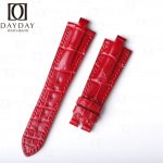 Custom-Red-alligator-leather-watch-band-for-Bvlgari-Diagono