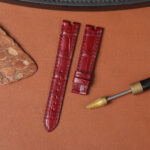 Custom Replacement Red Alligator leather strap for vintage Cartier vendome must de Cartier watchband (1)