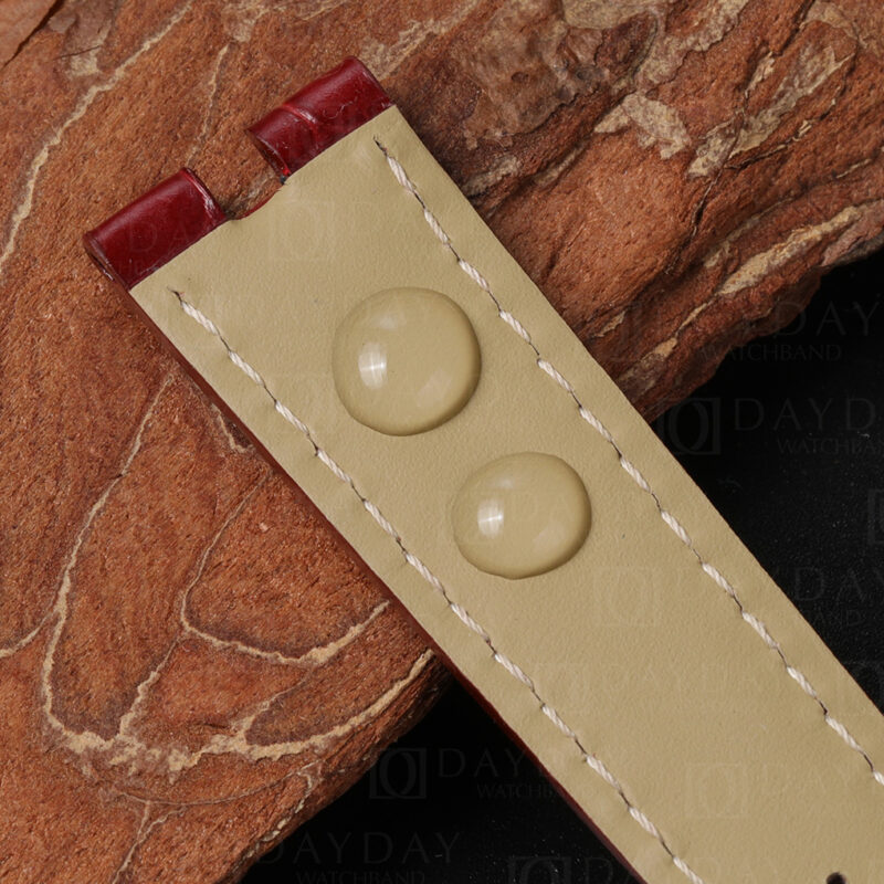 Custom Replacement Red Alligator leather strap for vintage Cartier vendome must de Cartier watchband (6)