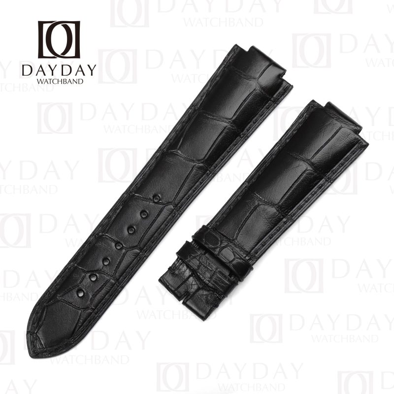 Custom alligator Black leather strap for Cartier Ballon Bleu de pin buckle 14mm 16mm 18mm 20mm 22mm watch band (2)