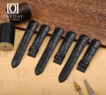 Custom alligator Black leather strap for Cartier Ballon Bleu de pin buckle 14mm 16mm 18mm 20mm 22mm watch band (3)