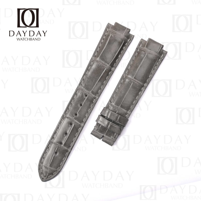 Custom alligator Grey leather strap for Cartier Ballon Bleu de pin buckle 14mm 16mm 18mm 20mm 22mm watch band (1)