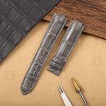 Custom alligator Grey leather strap for Cartier Ballon Bleu de pin buckle 14mm 16mm 18mm 20mm 22mm watch band (2)