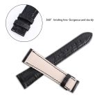 Custom alligator black alligator leather strap for Rolex Cellini time Moonphase 20mm replacement watch band for sale