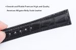 Custom alligator black alligator leather strap for Rolex Cellini time Moonphase 20mm replacement watch band for sale