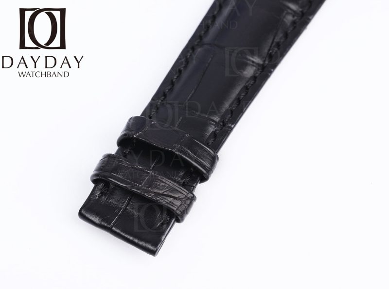 Custom alligator black alligator leather strap for Rolex Cellini time Moonphase 20mm replacement watch band for sale