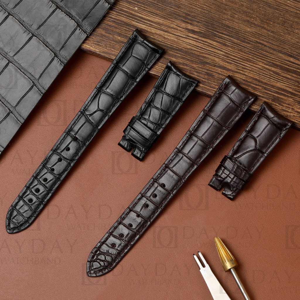 Custom alligator crocodile watch band leather watch strap for Rolex Cellini moonphase vintage 1960 dual time danaos date men's ladies watch