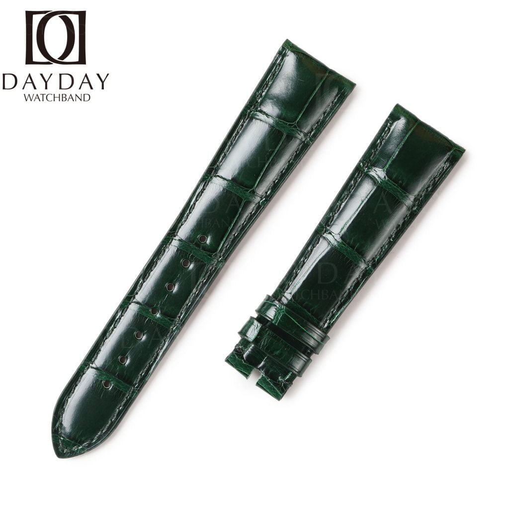 Custom-alligator-green-leather-strap-for-Rolex-Cellini-time-Moonphase-20mm-replacement-watch-band-for-sale
