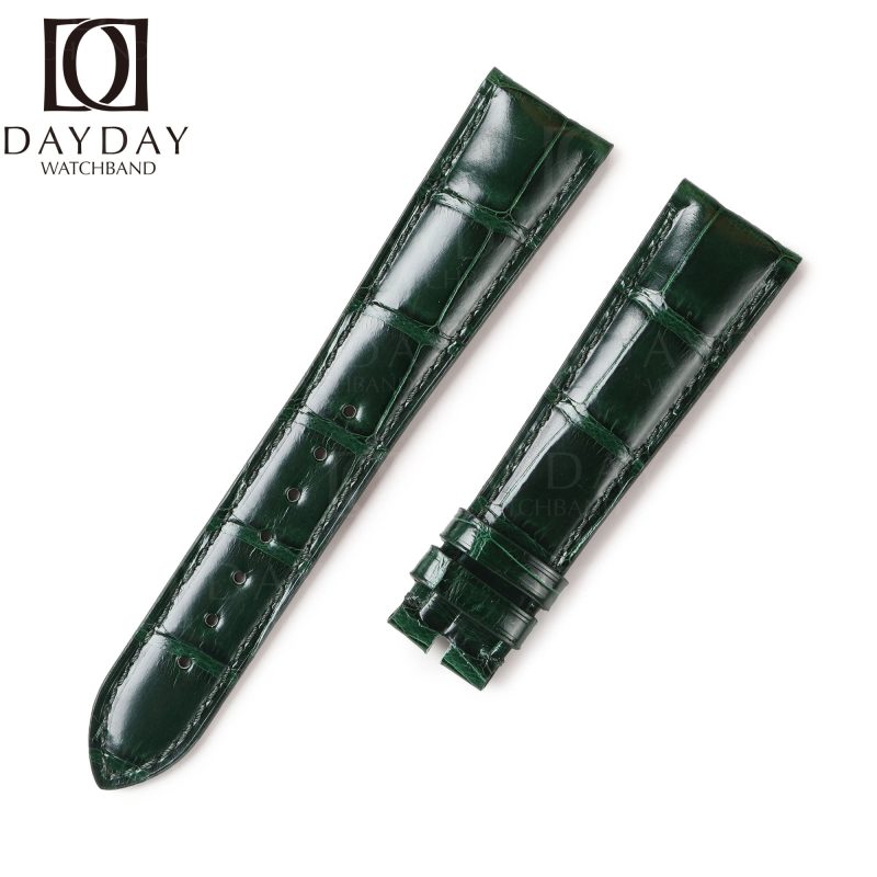Custom-alligator-green-leather-strap-for-Rolex-Cellini-time-Moonphase-20mm-replacement-watch-band-for-sale