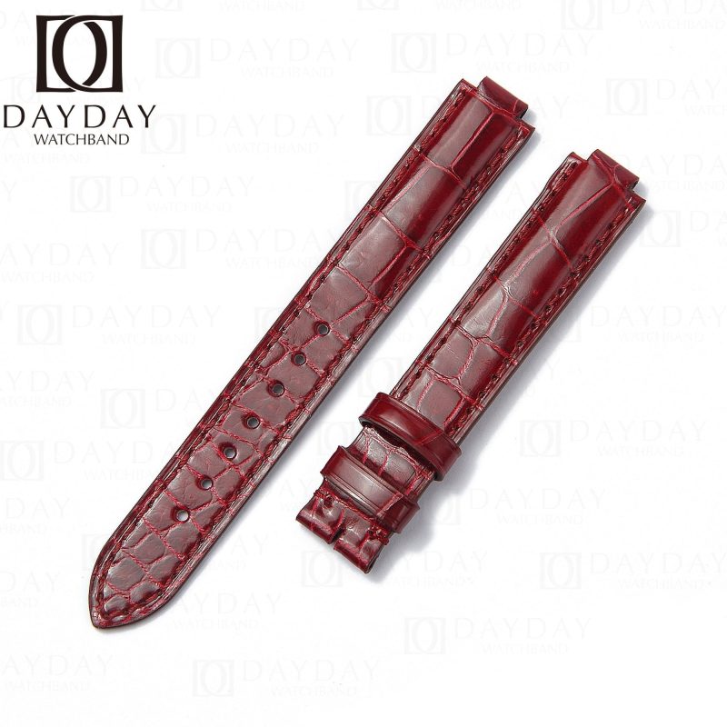 Custom alligator leather strap for Cartier Ballon Bleu de pin buckle watch band