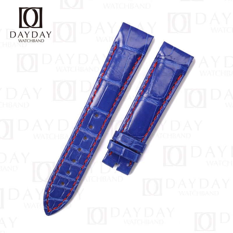 Custom bespoke Blue ack Alligator leather watch strap band replacement for Franck Muller King Conquistador 8001 8002 8005 8006 SC (1)
