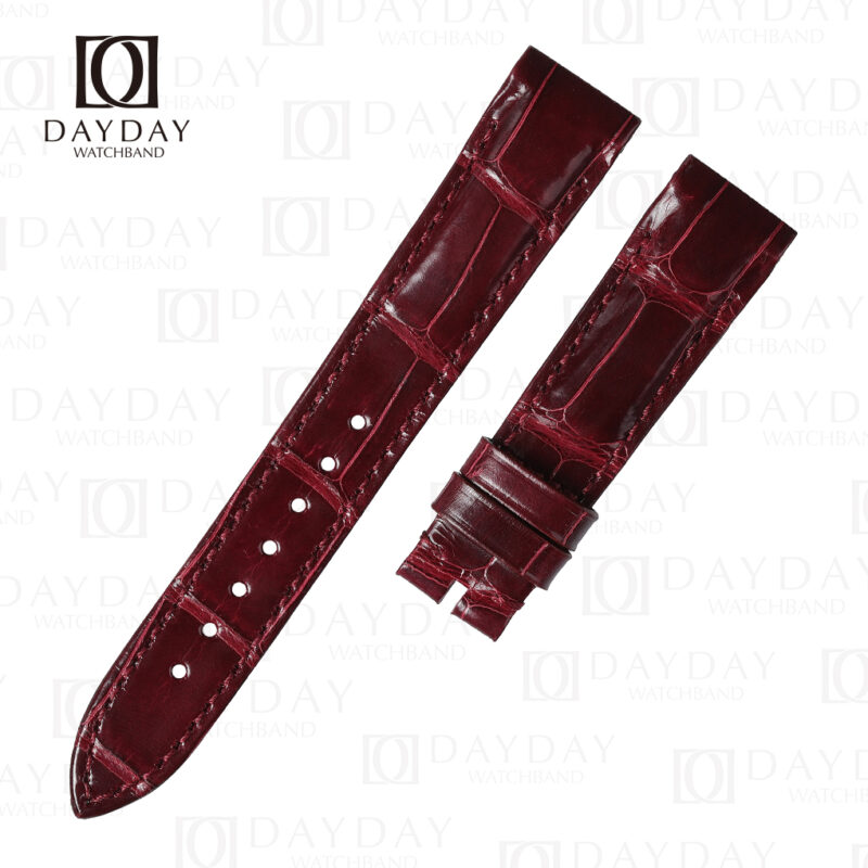 Custom bespoke Burgundy ack Alligator leather watch strap band replacement for Franck Muller King Conquistador 8001 8002 8005 8006 SC