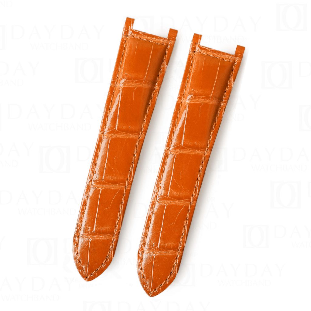 Custom best quality leather orange watch strap replacement for Pasha de Cartier luxury watches watchband for sale