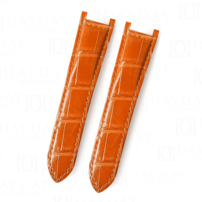 Custom best quality leather orange watch strap replacement for Pasha de Cartier luxury watches watchband for sale