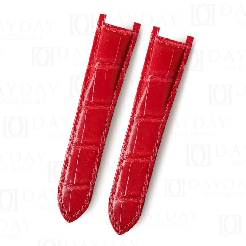 Custom best quality leather red watch strap replacement for Pasha de Cartier luxury watches watchband for sale