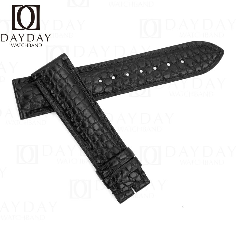 Custom-black-alligator-leather-watch-band-for-Cartier-Tank-solo-pin-buckle