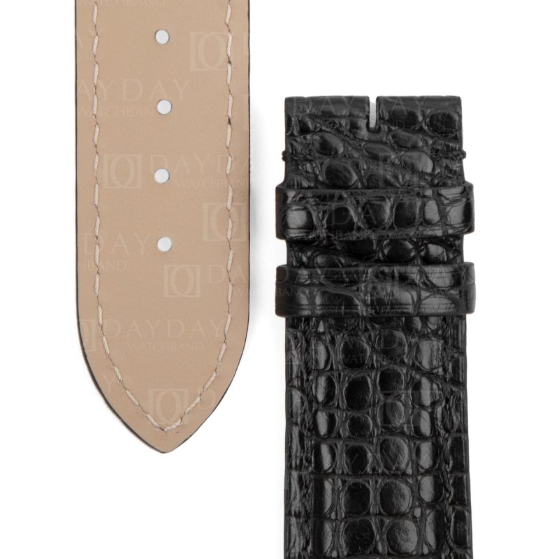 Custom-black-alligator-leather-watch-band-for-Cartier-Tank-solo-pin-buckle