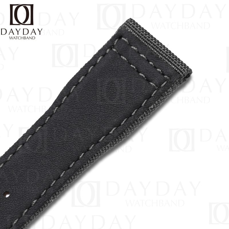 Custom black canvas fabric watch straps watch bands belt replacement for IWC Pilot Top Gun Mark (2)