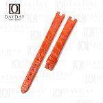 Custom genuine Orange belly scale alligator leather watch strap for Cartier Baignoire ladies watch