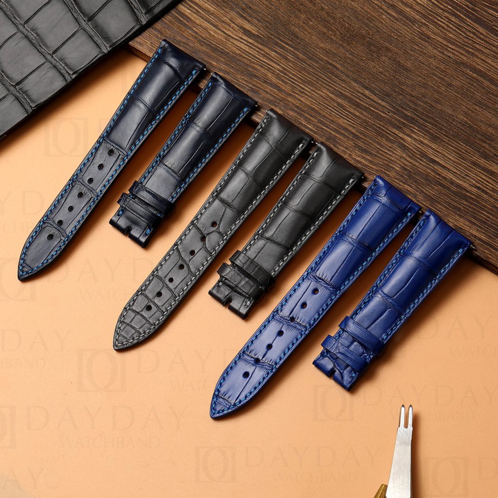 Custom handmade Blue alligator leather watch straps replacement for Franck Muller Casablanca 8880 Conquistador, Long Island for sale aftermarket (1)
