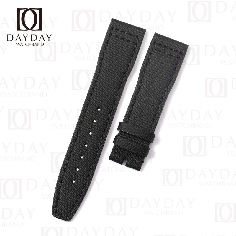 Custom handmade New 20mm 21mm Black Canvas fabric Straps Band replacement Compatible for IWC Pilot Top Gun aftermarket (1)