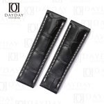 Custom handmade replacement Black alligator leather watch bands for Rolex Daytona strap 20mm