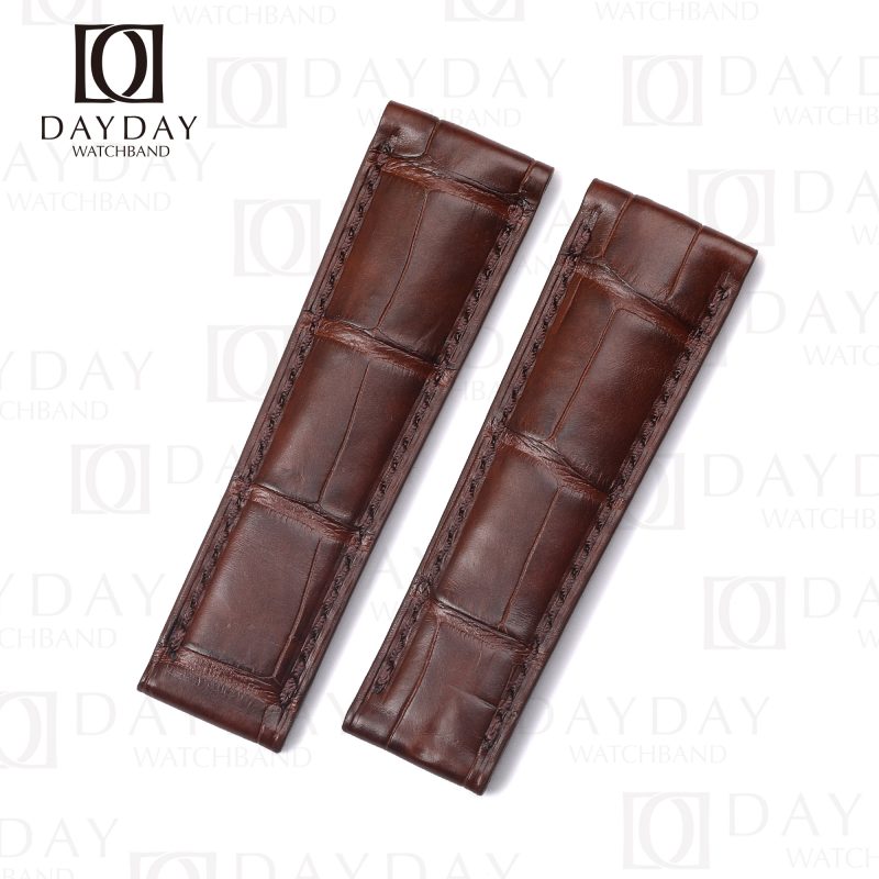 Custom handmade replacement Brown alligator leather watch bands for Rolex Daytona strap 20mm