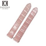 Custom handmade replacement aftermarket pearl pink alligator leather watch band for Cartier Santos quickswitch strap 19mm 21mm