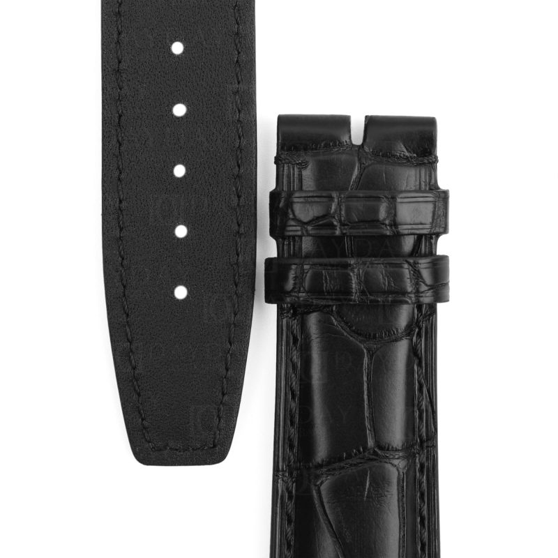 Custom handmade replacement black alligator leather watch band 20mm 22mm for IWC Portuguese Portofino watch