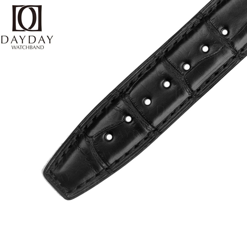 Custom handmade replacement black alligator leather watch band strap replacement 20mm 22mm for IWC Portuguese Portofino watch