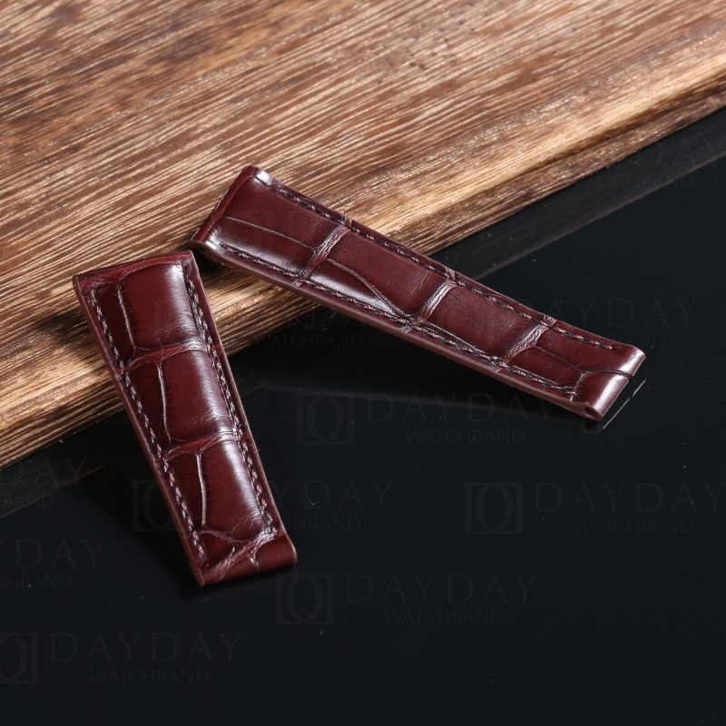Custom-handmade-replacement-brown-alligator-leather-watch-band-for-Rolex-Daytona-strap-20mm