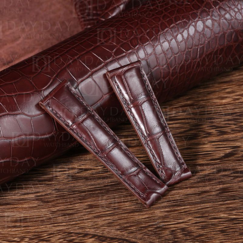 Custom-handmade-replacement-brown-alligator-leather-watch-band-for-Rolex-Daytona-strap-20mm