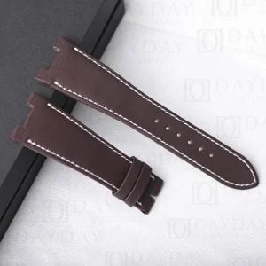 Custom handmade replacement brown calfskin leather watchband for Patek Philippe PP Nautilus 5711 5712 strap