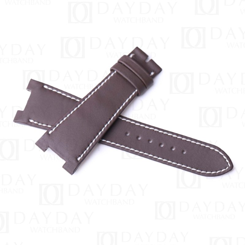 Custom handmade replacement brown calfskin leather watchband for Patek Philippe PP Nautilus 5711 5712 strap