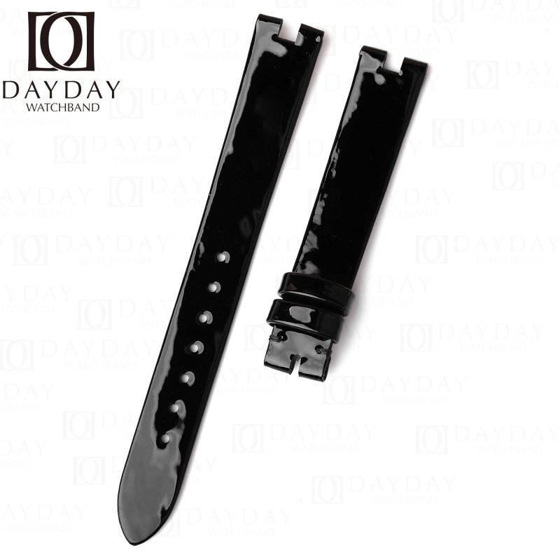 Custom handmade strap for Bvlgari B.zero1 black patent leather watch band