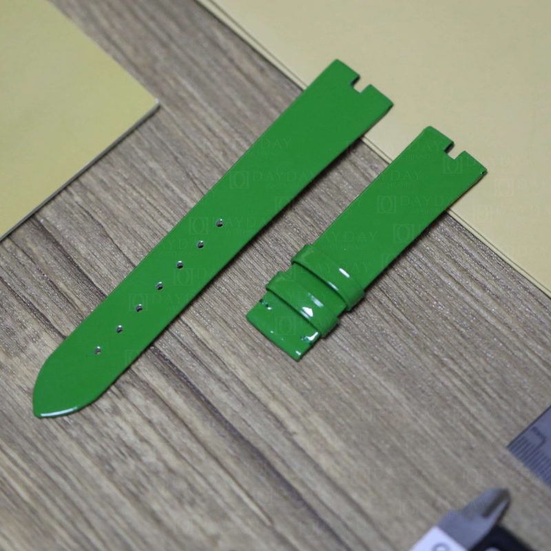 Custom-handmade-strap-for-Bvlgari-B.zero1-green-patent-leather-watch-band-replacement