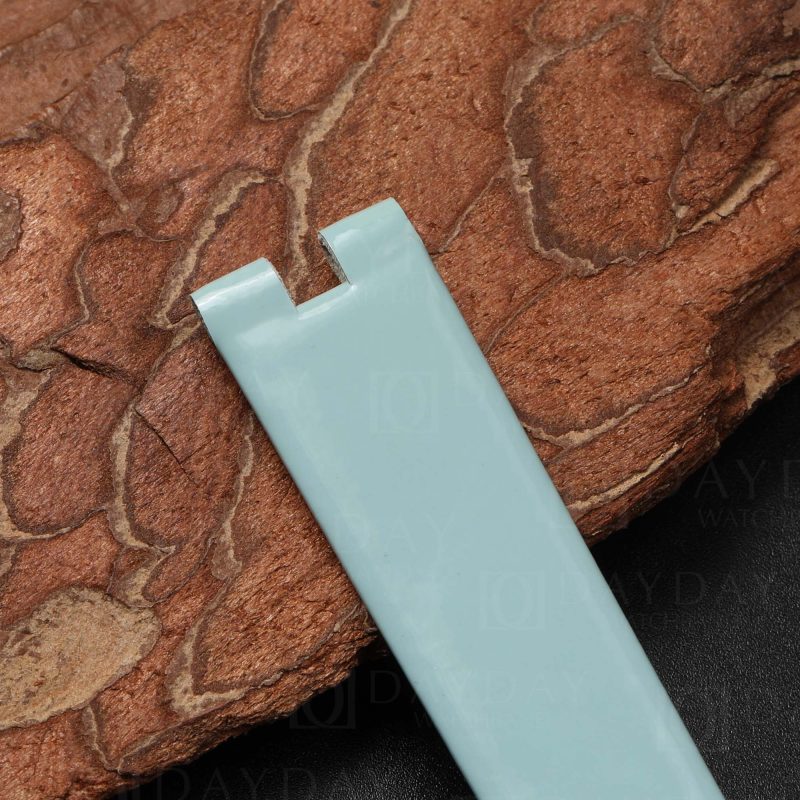 Custom handmade strap for Bvlgari B.zero1 ice blue patent leather watch band (2)